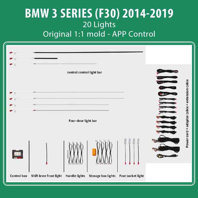 DIQ AMBIENT BMW S.3 (F30) (Digital iQ Ambient Light for BMW Series 3 (F30) mod. 2014-2019 with 20 Lights)