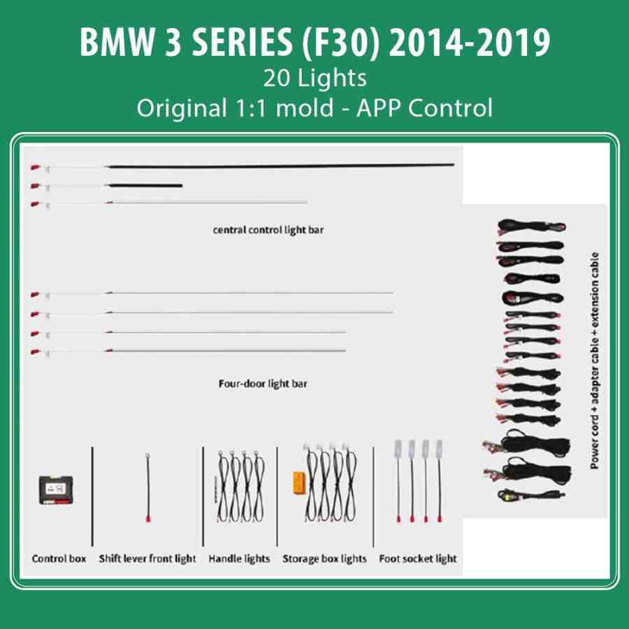 DIQ AMBIENT BMW S.3 (F30) (Digital iQ Ambient Light for BMW Series 3 (F30) mod. 2014-2019 with 20 Lights)