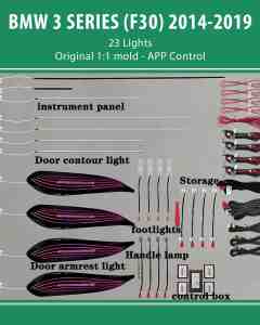 DIQ AMBIENT BMW S.3 TRIM (F30) (Digital iQ Ambient Light for BMW Series 3 (F30) mod. 2011-2018 with 23 Lights)