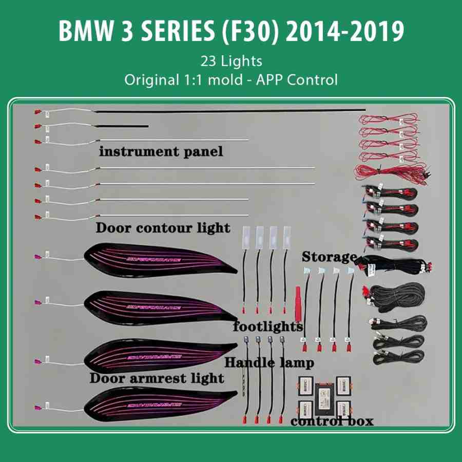 DIQ AMBIENT BMW S.3 FULL (F30) (Digital iQ Ambient Light for BMW Series 3 (F30) mod. 2011-2018 with 23 Lights)