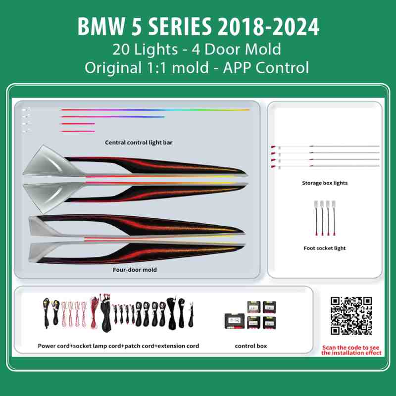 DIQ AMBIENT BMW S.5 BM09M-DZ (Digital iQ Ambient Light for BMW Series 5 (G30-G31-G38) mod.2018-2024 with 20 Lights)