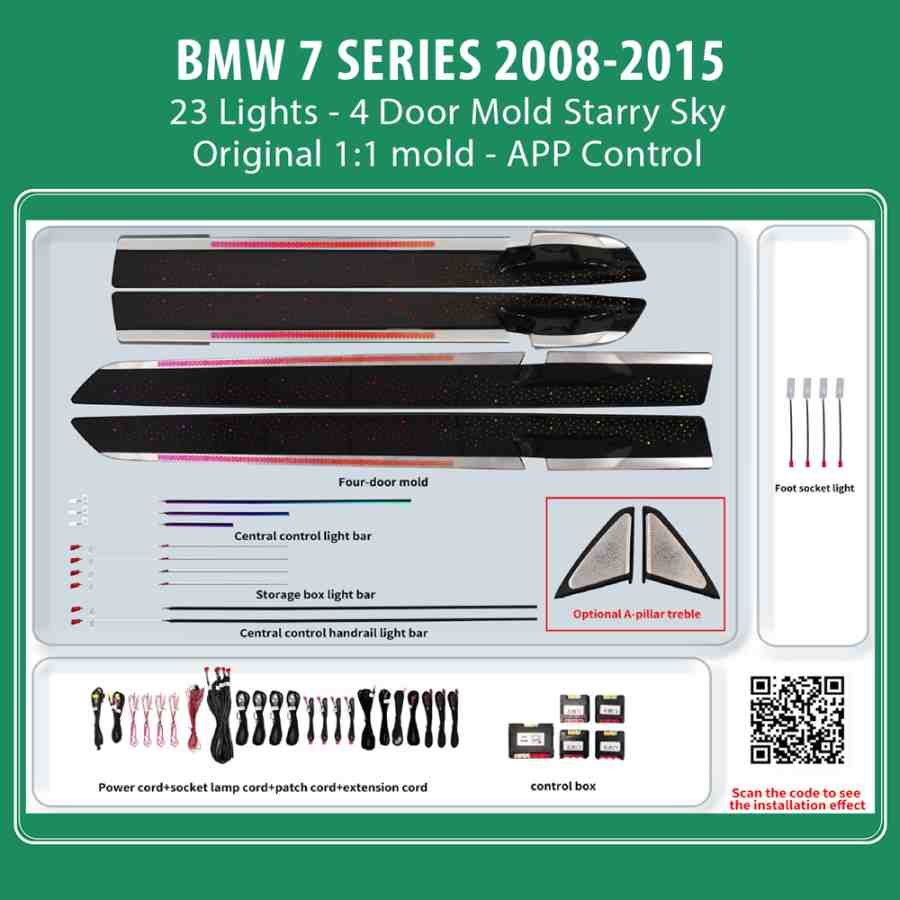 DIQ AMBIENT BMW S.7 BM14Y (Digital iQ Ambient Light for BMW Series 7 (F01 - F02) mod. 2008-2015 with 23 Lights, Starry Sky)