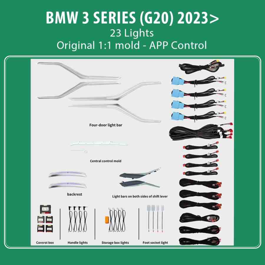 DIQ AMBIENT BMW S.3 (G20) FL mod. 2023+ (Digital iQ Ambient Light for BMW Series 3 mod. 2023+ FACELIFT with 23 Lights)