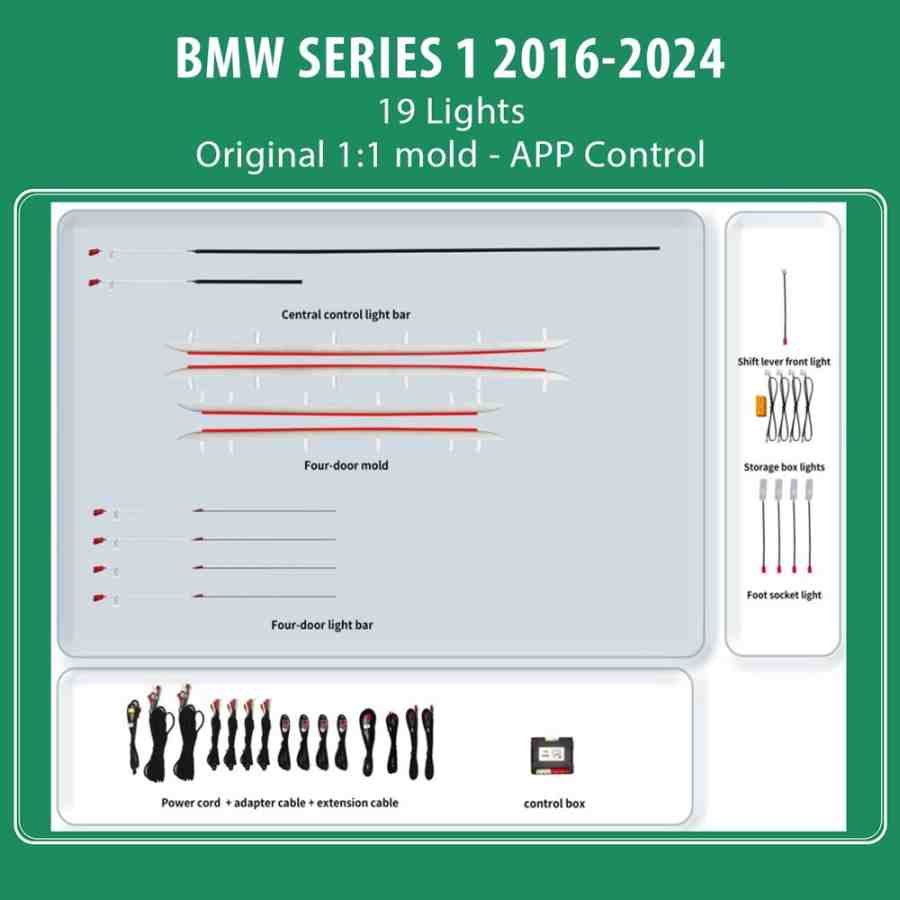 DIQ AMBIENT BMW S.1 (F40) TRIM (Digital iQ Ambient Light for BMW Series 1 mod. 2016-2024 with 19 Lights)