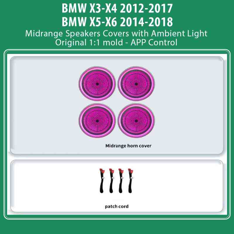 DIQ AMBIENT BMW X BMPJ06 MIDRANGE COVERS (Digital iQ Ambient Light for BMW X3 - X4 -X5 - X6 mod. 2012-2018, Midrange Speakers Covers)