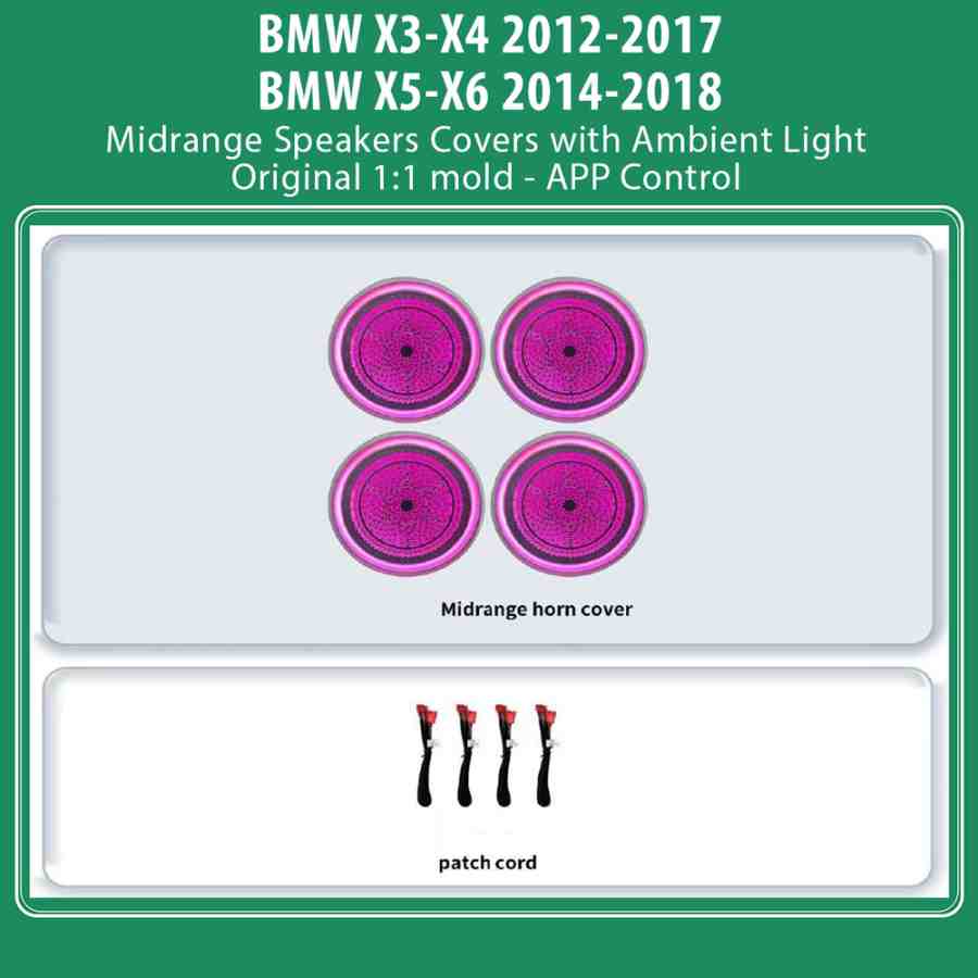 DIQ AMBIENT BMW X BMPJ06 MIDRANGE COVERS (Digital iQ Ambient Light for BMW X3 - X4 -X5 - X6 mod. 2012-2018, Midrange Speakers Covers)