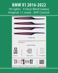 DIQ AMBIENT BMW X1 BM06M (Digital iQ Ambient Light for BMW X1 (F48) mod. 2016-2022 with 18 Lights, Galaxy)