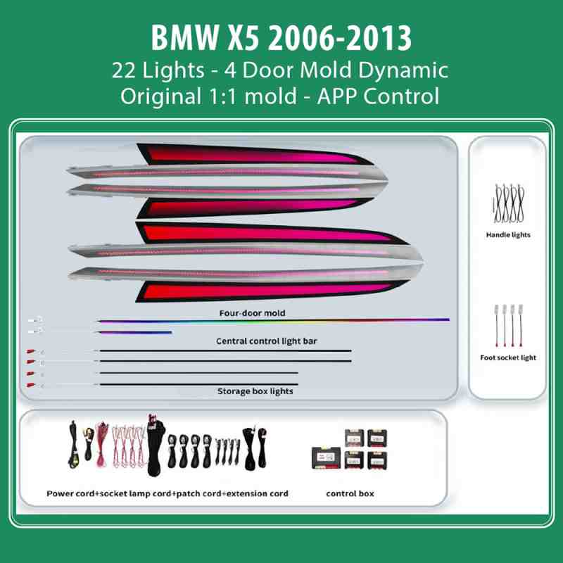 DIQ AMBIENT BMW X5 BM16D (Digital iQ Ambient Light for BMW X5 (E70) mod. 2006-2013 with 22 Lights, Dynamic)