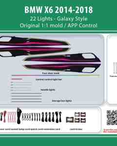 DIQ AMBIENT BMW X6 BM12Υ (Digital iQ Ambient Light for BMW X6 (F16) mod. 2014-2018 with 22 Lights, Galaxy)