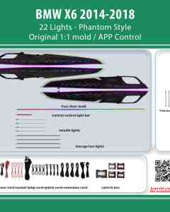 DIQ AMBIENT BMW X6 BM12M (Digital iQ Ambient Light for BMW X6 (F16) mod. 2014-2018 with 22 Lights, Phantom)