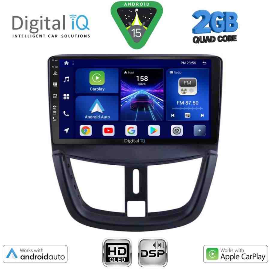 DIGITAL IQ BXC 3507_CPAA (9inc) MULTIMEDIA TABLET for PEUGEOT 207 mod. 2007-2014
