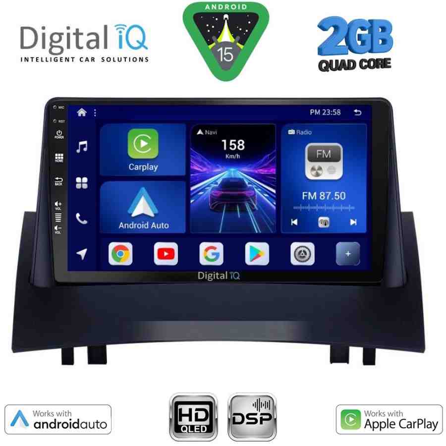 DIGITAL IQ BXC 3555_CPAA (9inc) MULTIMEDIA TABLET for RENAULT MEGANE 2 mod. 2002-2008