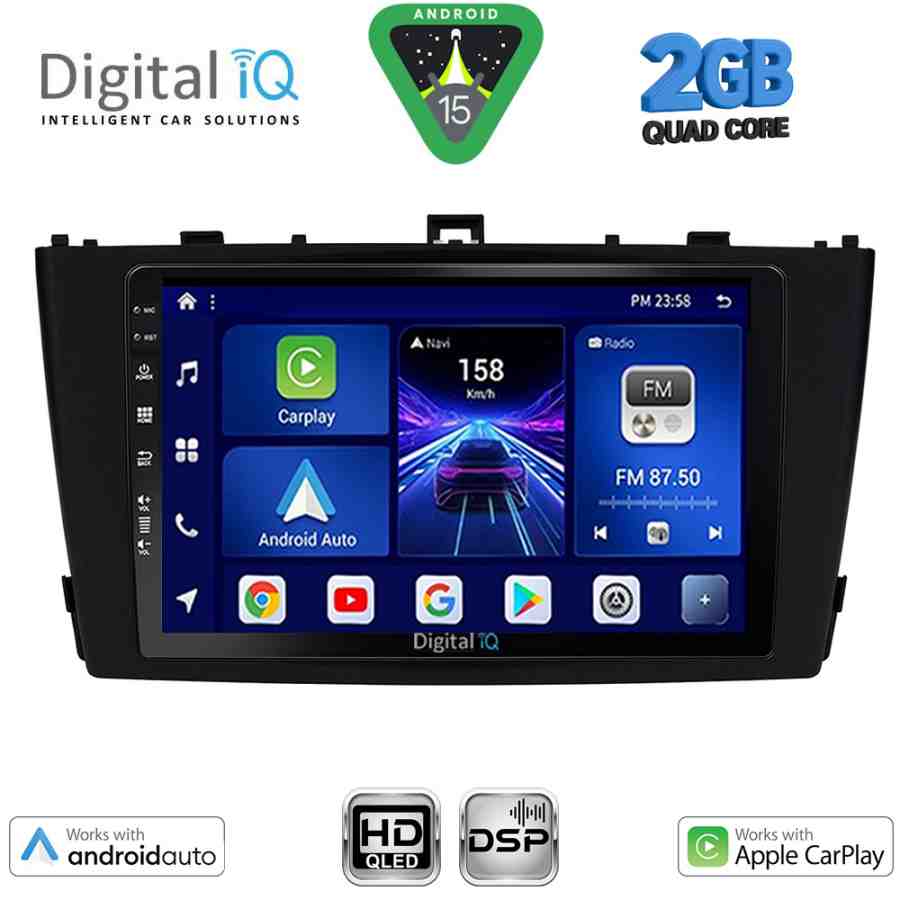 DIGITAL IQ BXC 3705BL_CPAA (9inc) MULTIMEDIA TABLET for TOYOTA AVENSIS (T27) mod. 2009-2015 (BLACK)