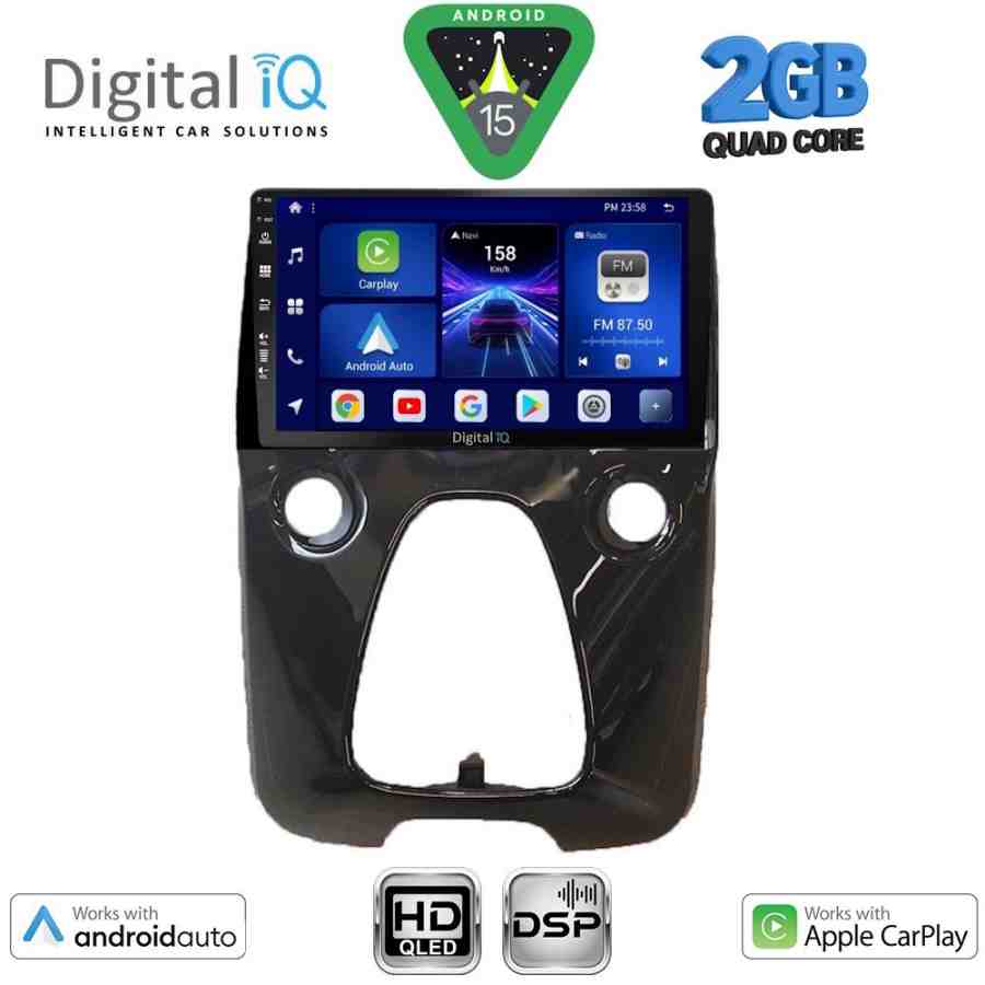 DIGITAL IQ BXC 3708_CPAA A/C (10inc) MULTIMEDIA TABLET for CITROEN C1-PEUGEOT 108-TOYOTA AYGO mod. 2014-2022