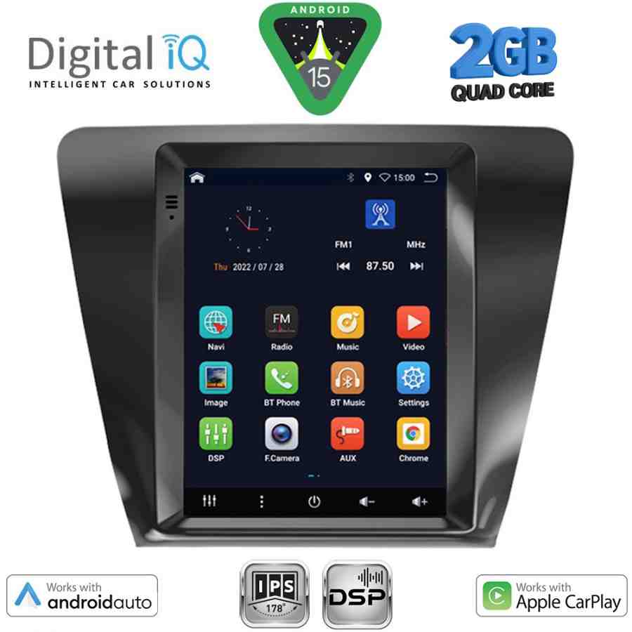 DIGITAL IQ BXC 3917_CPAA TESLA STYLE for SKODA OCTAVIA 7 mod. 2013-2020