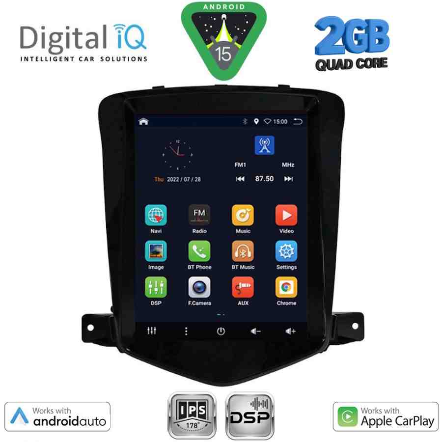DIGITAL IQ BXC 3925_CPAA TESLA STYLE for CHEVROLET CRUZE mod. 2008-2012