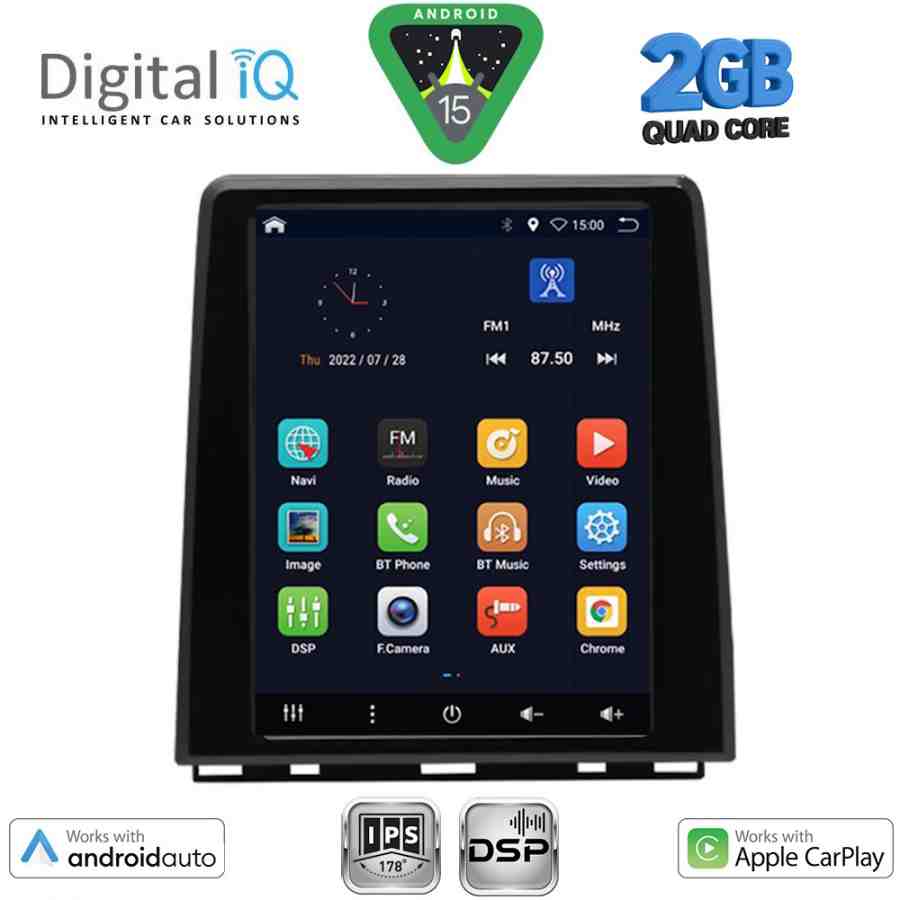 DIGITAL IQ BXC 3948_CPAA (HIGH VERSION) TESLA STYLE for RENAULT CLIO 5 - CAPTURE mod. 2019-2026