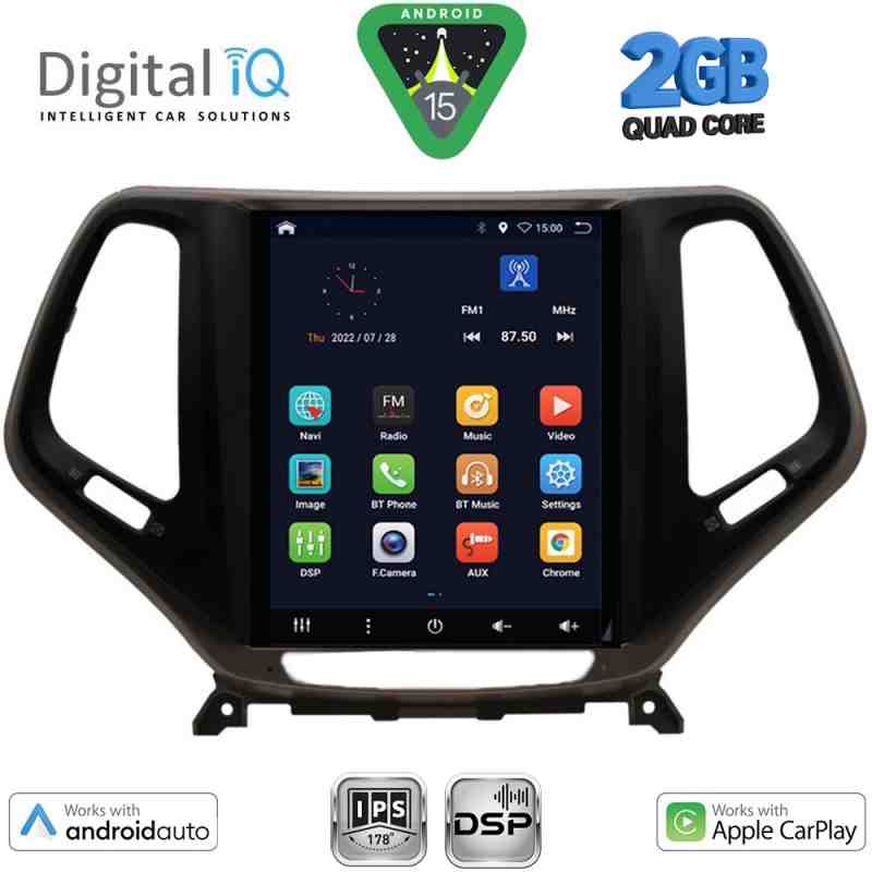 DIGITAL IQ BXC 3984_CPAA TESLA STYLE for JEEP CHEROKEE mod. 2014-2024