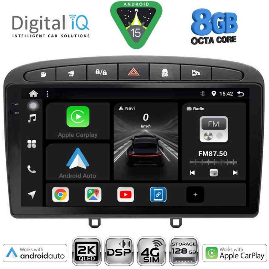 DIGITAL IQ BXF 11513BL_CPAA (9inc) MULTIMEDIA TABLET for PEUGEOT 308 mod.2007-2012 - RCZ mod.2009-2015 (BLACK)