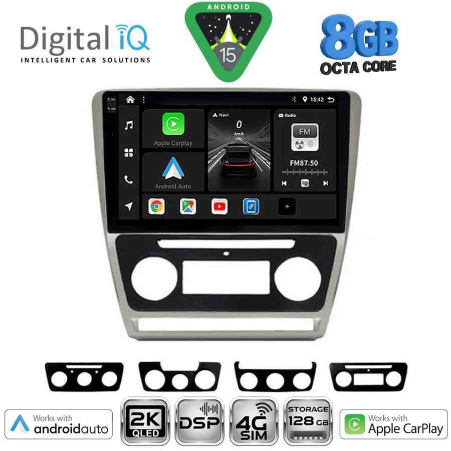 DIGITAL IQ BXF 11595SL_CPAA (10inc) MULTIMEDIA TABLET for SKODA OCTAVIA 5 mod. 2005-2012 (SILVER)