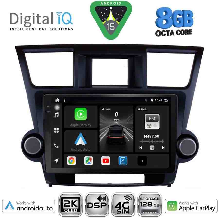 DIGITAL IQ BXF 11719_CPAA (10inc) MULTIMEDIA TABLET for TOYOTA HIGHLANDER mod. 2008-2015