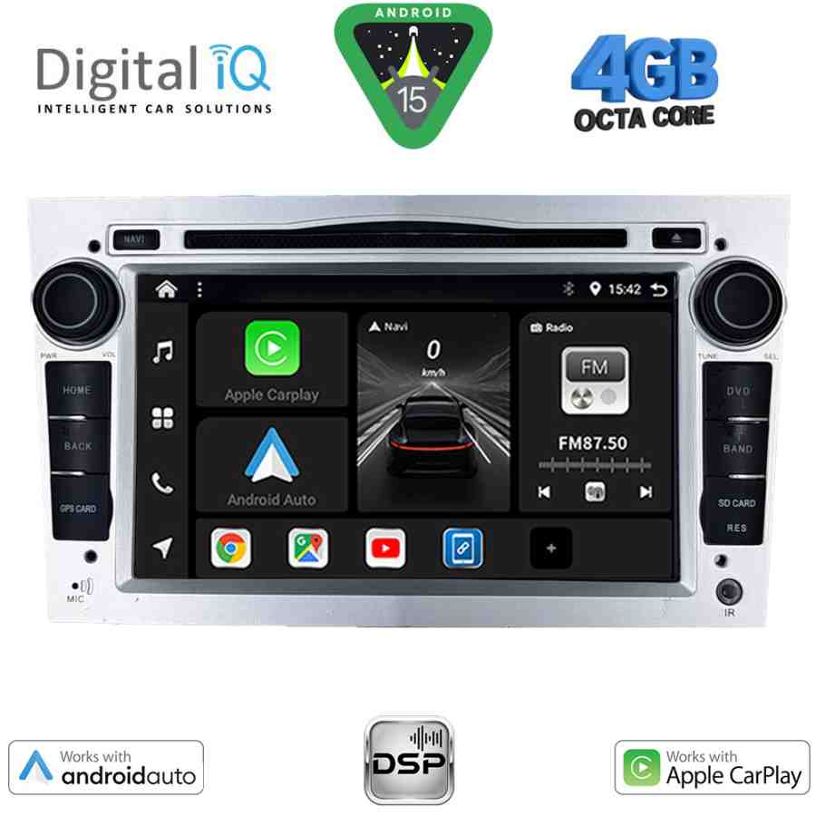 DIGITAL IQ BXF 619SL_CPAA (7" DVD) MULTIMEDIA SYSTEM for OPEL ALL mod. 2004-2012 (SILVER)