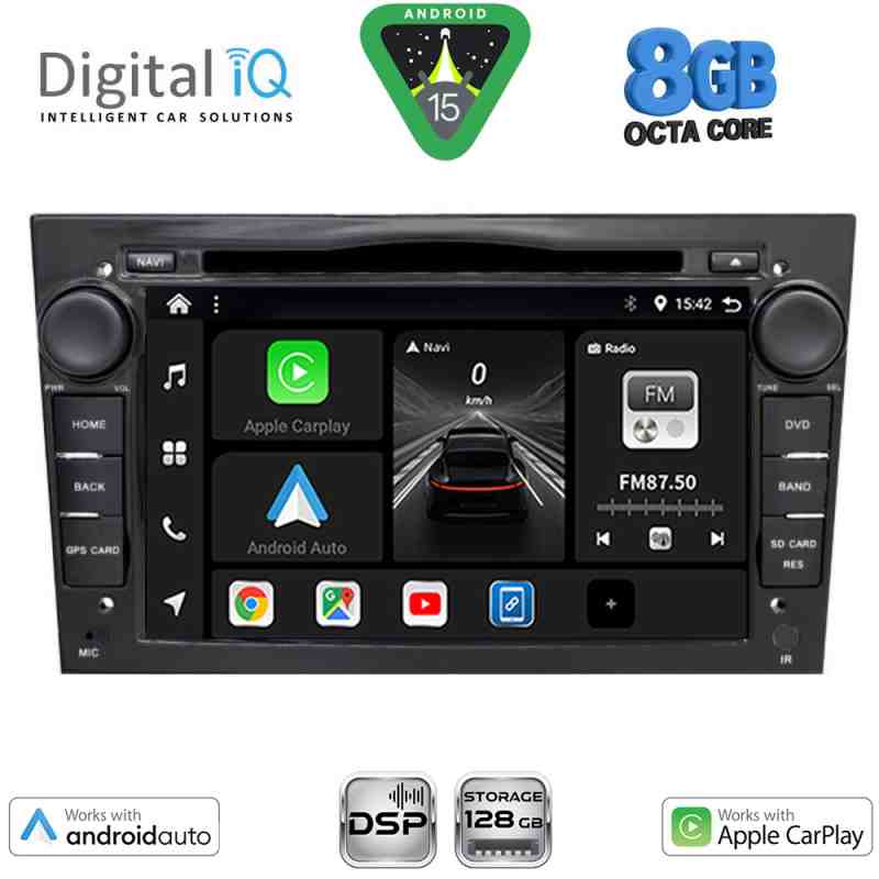 DIGITAL IQ BXF 719BL_CPAA (7" DVD) MULTIMEDIA SYSTEM for OPEL ALL mod. 2004-2012 (GLOSS BLACK)