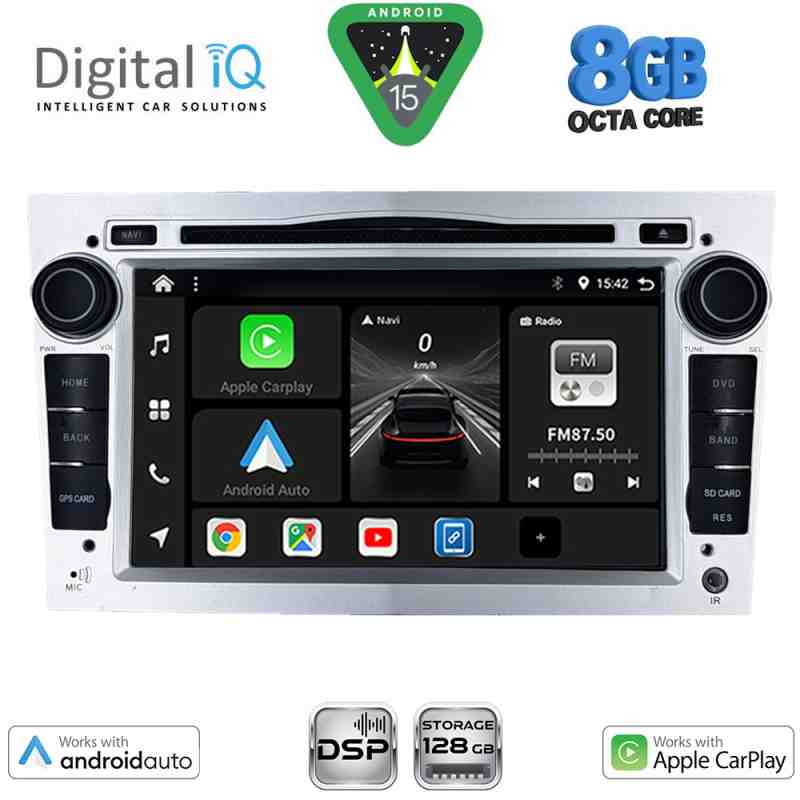 DIGITAL IQ BXF 719SL_CPAA (7" DVD) MULTIMEDIA SYSTEM for OPEL ALL mod. 2004-2012 (SILVER)