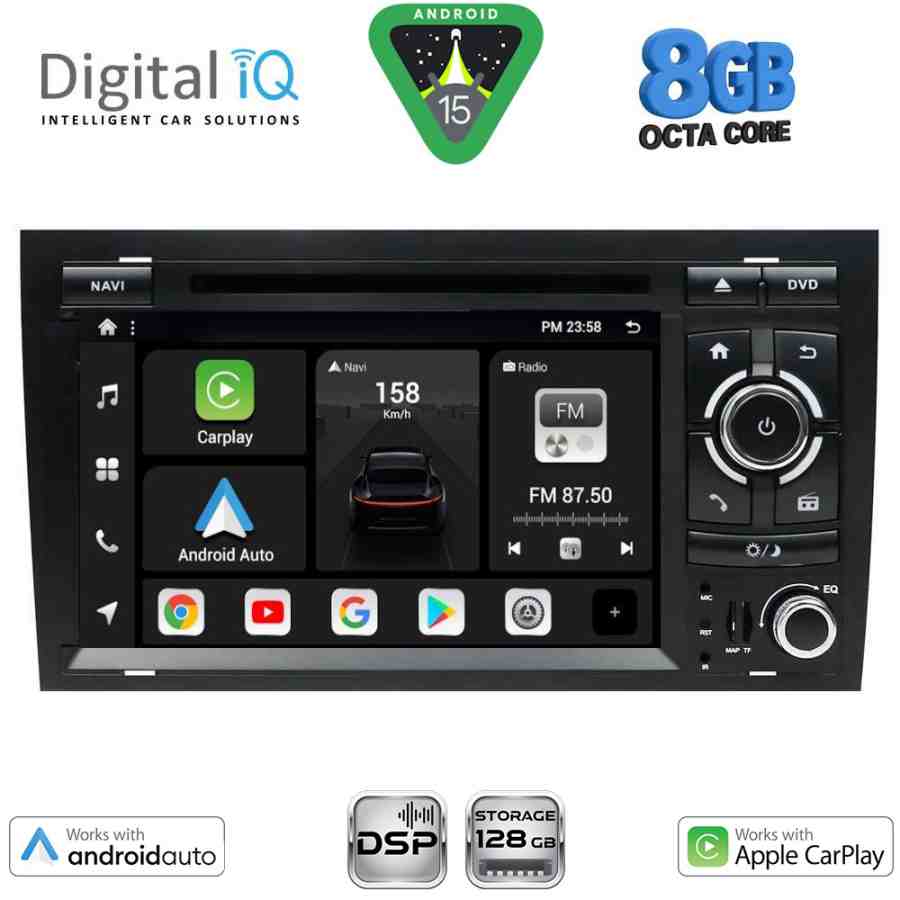 DIGITAL IQ BXF 750_CPAA (7'' DVD) MULTIMEDIA SYSTEM for AUDI A4 mod. 2002-2008