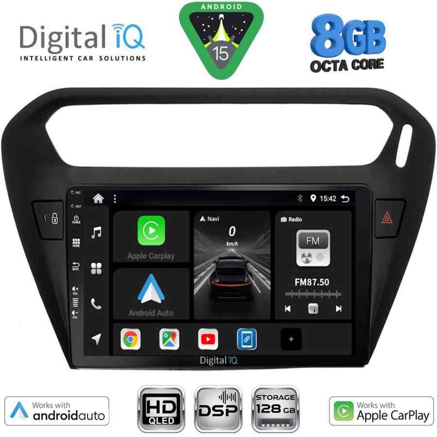 DIGITAL IQ BXF 7511BL_CPAA (9inc) MULTIMEDIA TABLET for CITROEN ELYSEE – PEUGEOT 301 mod. 2013-2026 (BLACK)