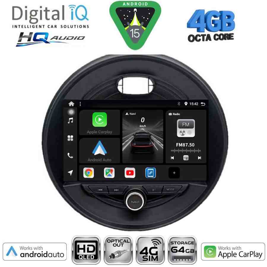 DIGITAL IQ BXK 19066_CPAA (9inc) MULTIMEDIA TABLET for MINI COOPER (F55-56-F57) mod. 2015-2024 - CLUBMAN (F54) mod. 2015-2024 - ROADSTER (F59) mod. 2014- COUNTRYMAN (F60) mod. 2016-2024