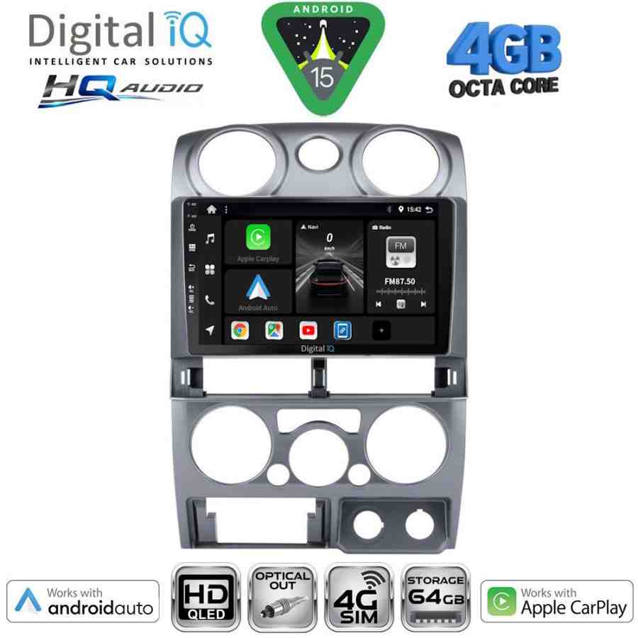 DIGITAL IQ BXK 19254SL_CPAA (9inc) MULTIMEDIA TABLET for ISUZU D-MAX mod. 2008-2012 (SILVER)