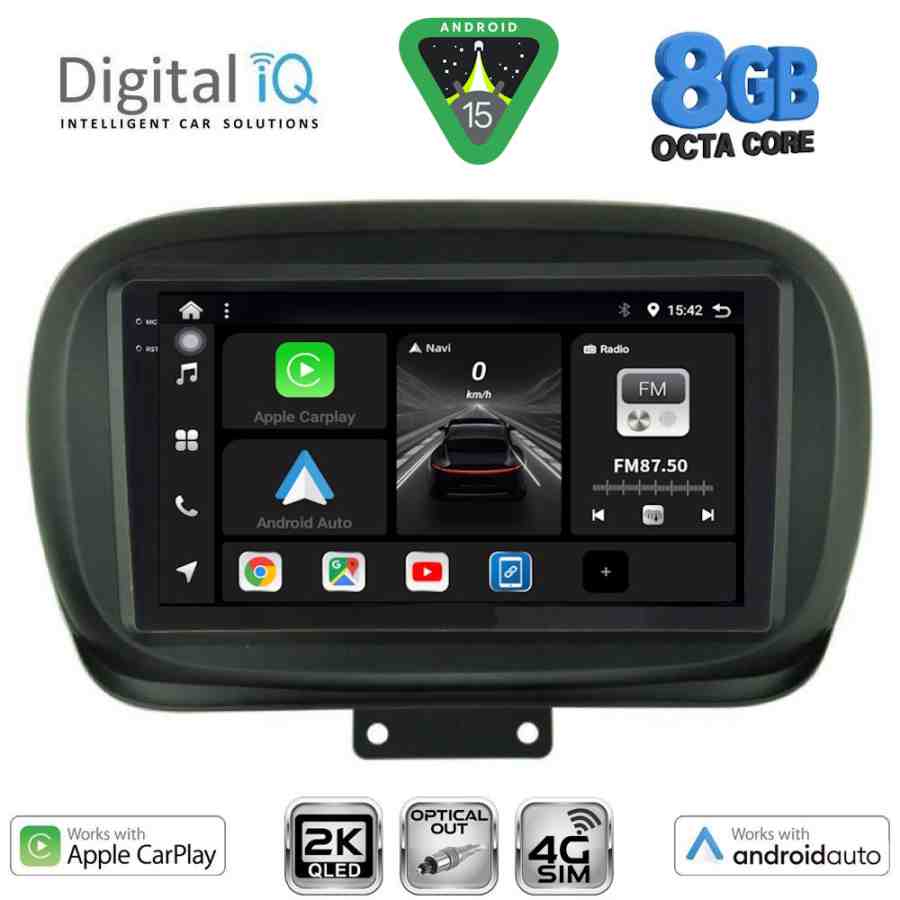 DIGITAL IQ BXK 20134_CPAA (9inc) MULTIMEDIA TABLET for FIAT 500Χ mod. 2014-2024