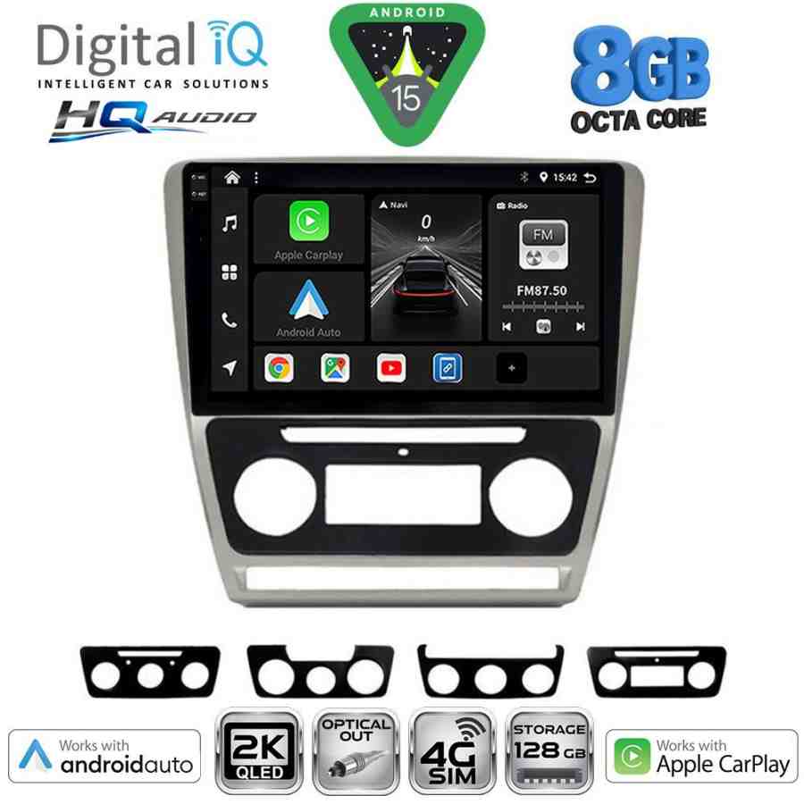 DIGITAL IQ BXK 20595SL_CPAA (10inc) MULTIMEDIA TABLET for SKODA OCTAVIA 5 mod. 2005-2012 (SILVER)