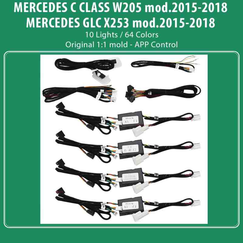 DIQ AMBIENT 8161 CIC - BENZ C  (W205) - GLC (X253) mod. 2015-2018 (Digital iQ Ambient Light for Mercedes C  (W205) - GLC (X253) mod. 2015-2018 with 10 Lights)