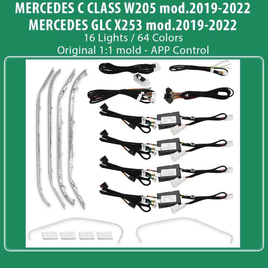 DIQ AMBIENT 8161 DCK - BENZ C (W205)-GLC (X253) (Digital iQ Ambient Light for Mercedes C (W205) - GLC (X253) mod. 2019-2022 with 16 Lights)