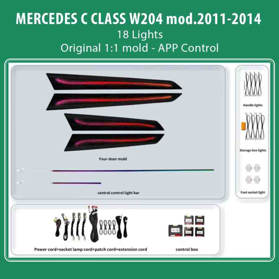 DIQ AMBIENT BENZ BC17D4 (Digital iQ Ambient Light for Mercedes C (W204) mod. 2011-2014 with 18 Lights)