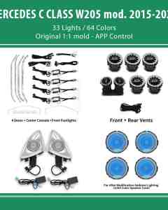 DIQ AMBIENT 8161 DCL - BENZ C (W205) (Digital iQ Ambient Light for Mercedes C (W205) mod. 2015-2021 with 33 Lights)