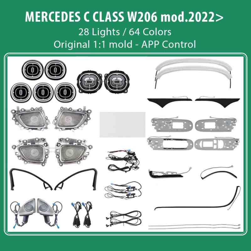 DIQ AMBIENT 8176 CN - BENZ C (W206) (Digital iQ Ambient Light for Mercedes C (W206) mod. 2022> with 24 Lights)