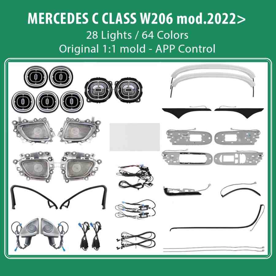 DIQ AMBIENT 8176 CN - BENZ C (W206) (Digital iQ Ambient Light for Mercedes C (W206) mod. 2022> with 24 Lights)