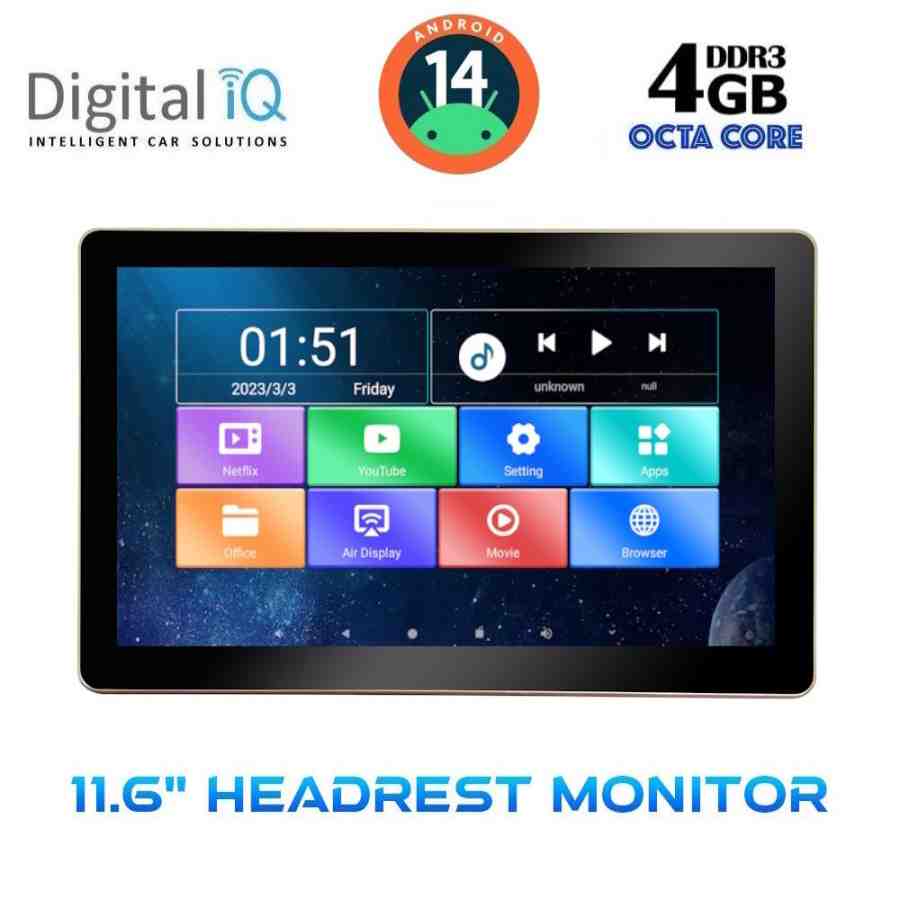 DIGITAL IQ CV6010_HR (11.6” HEADREST MONITOR)