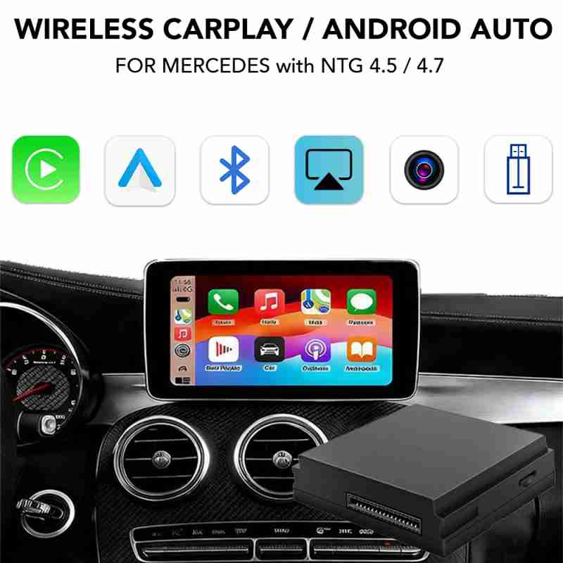 DIGITAL IQ BZ 003 CPAA (WIRELESS CARPLAY / ANDROID AUTO BOX for MERCEDES mod. 2012-2015 with NTG 4.5/4.7 with BECKER NAVI DOCK - CAMERA IN)