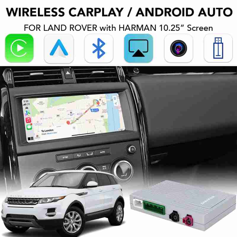 DIGITAL IQ LR 522F CPA (WIRELESS CARPLAY / ANDROID AUTO BOX with 2 CAMERA IN for JAGUAR - LAND ROVER mod. 2016-2019 with HARMAN 10.25" Screen)