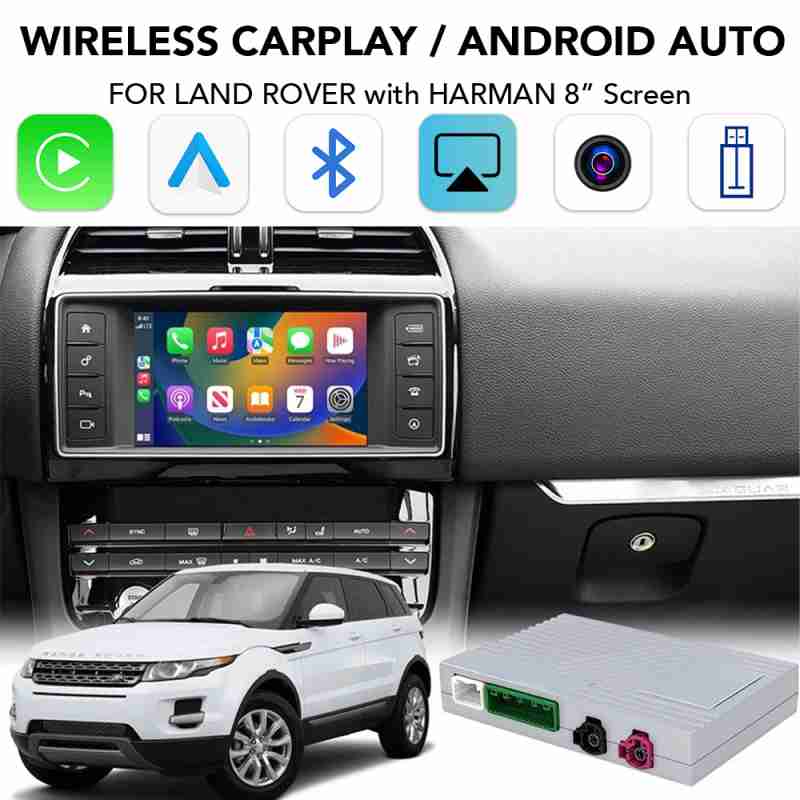 DIGITAL IQ LR 523F CPA (WIRELESS CARPLAY / ANDROID AUTO BOX with 2 CAMERA IN for JAGUAR - LAND ROVER mod. 2016-2019 with HARMAN 8" System)