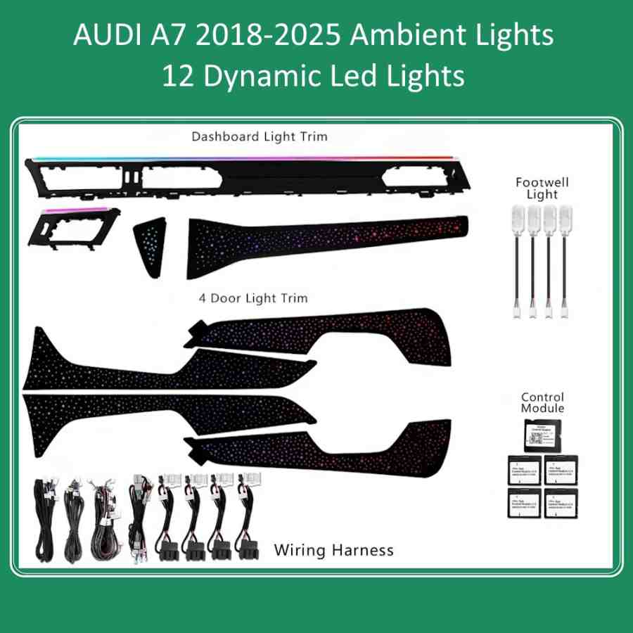 DIQ AMBIENT AUDI A7 (4K7) DYN (Digital iQ Ambient Light for Audi A7 mod. 2018-2025 with 12 Dynamic Lights)