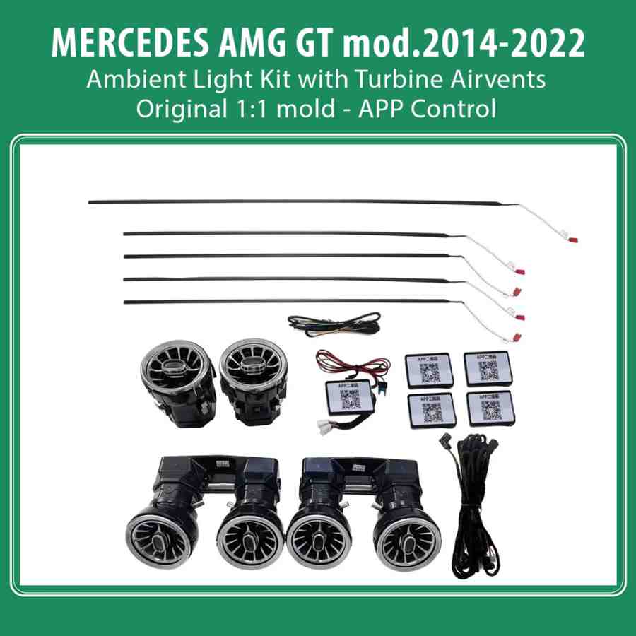 DIGITAL IQ AMBIENT 8175 GTR - BENZ AMG GT (C190/R190) (Digital iQ Ambient Light Kit MERCEDES AMG GT (C190/R190) mod. 2014-2022 with 11 Lights)