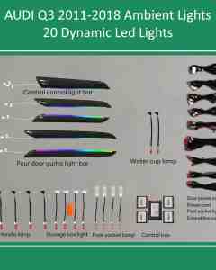 DIQ AMBIENT AUDI Q3 (8U) DYN (Digital iQ Ambient Light for Audi Q3 mod. 2011-2018 with 20 Lights)