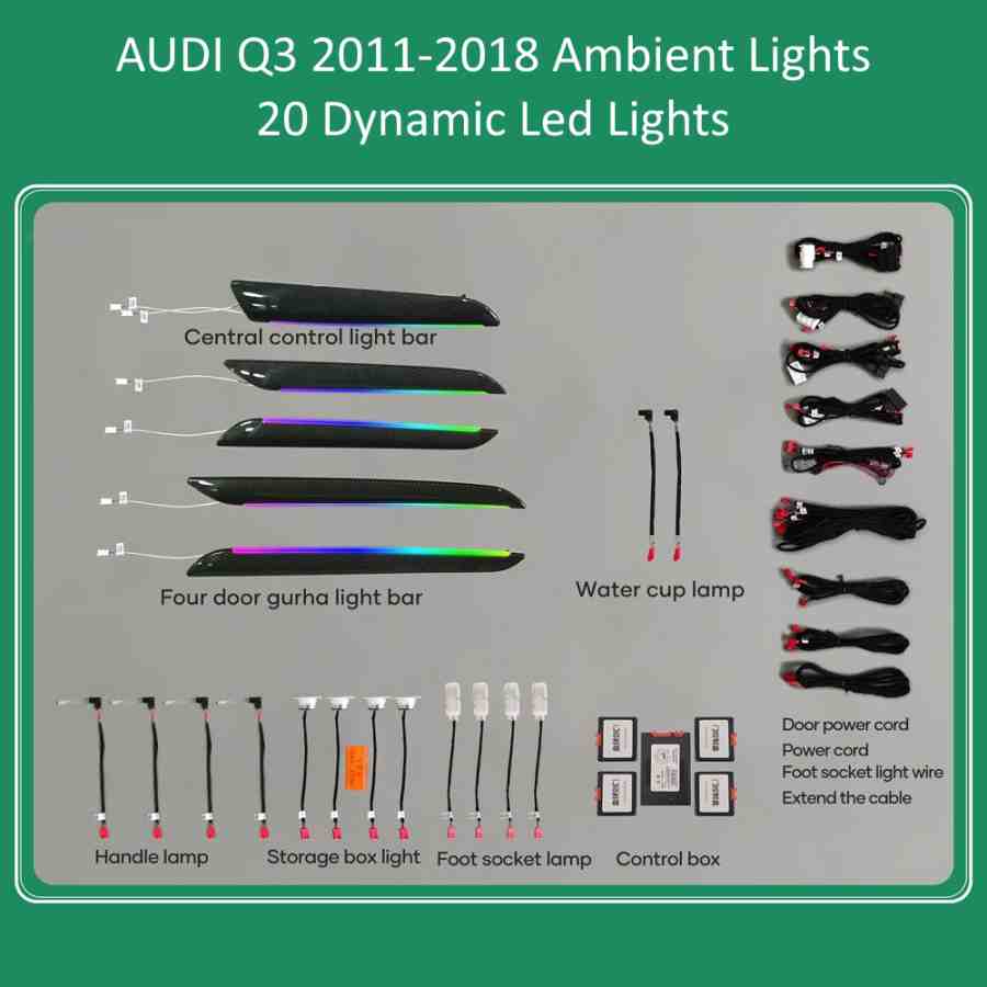 DIQ AMBIENT AUDI Q3 (8U) DYN (Digital iQ Ambient Light for Audi Q3 mod. 2011-2018 with 20 Lights)