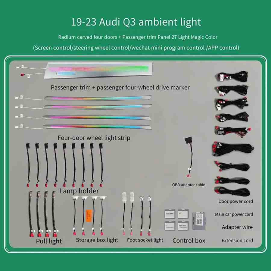 DIQ AMBIENT AUDI Q3 FULL (F3) mod.2019-2025 (Digital iQ Ambient Light for Audi Q3 mod. 2019> with 27 Lights)