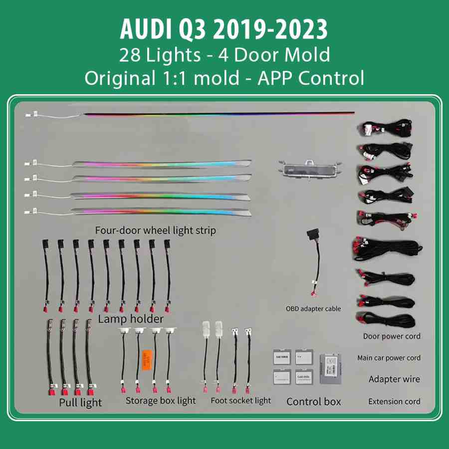 DIQ AMBIENT AUDI Q3 (F3) TRIM (Digital iQ Ambient Light Audi Q3 mod. 2019-2023, 28 Lights)